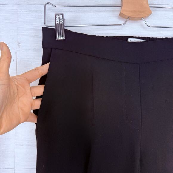 Aritzia Babaton Size 6 Conan Cropped Ankle Pant Pull On Black Trousers Crepe - Picture 3 of 13